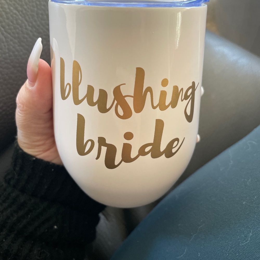 Blushing bride wine tumbler